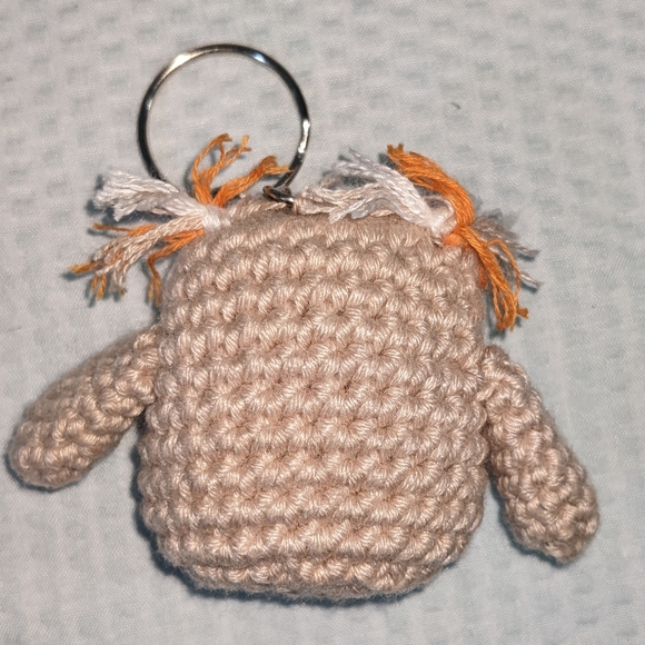 🦉NEW Keychain Owl Backpack Tag HANDCRAFTED Crochet - Picture 4 of 5